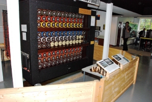 Working Bombe replica at Bletchley Park Museum