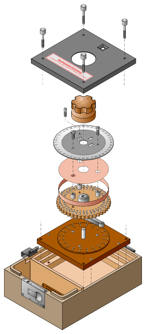 Exploded view of the Enigma Uhr, click to enlarge