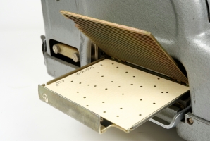 Key card placed in the drawer of the card reader