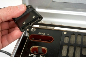 The 3-pin female plug for the mains connection