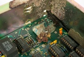 Damage caused by leaking backup battery